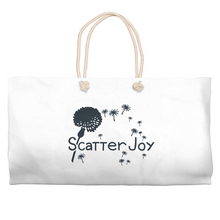 Load image into Gallery viewer, Scatter Joy Cotton Tote for an inspirational way to carry products and purchases. Perfect for a day of errands, the beach or any time you need a place to store all the goodies.