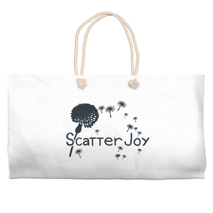 Scatter Joy Cotton Tote for an inspirational way to carry products and purchases. Perfect for a day of errands, the beach or any time you need a place to store all the goodies.