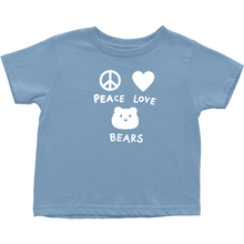 Load image into Gallery viewer, Peace, Love, Bears T-Shirt For Toddlers