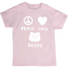 Load image into Gallery viewer, Peace Love Bears T-Shirt For Big Kids | Youth Unisex, Eco-Friendly T-Shirt | Children&#39;s Graphic Tee
