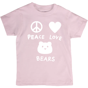 Peace Love Bears T-Shirt For Big Kids | Youth Unisex, Eco-Friendly T-Shirt | Children's Graphic Tee