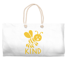 Load image into Gallery viewer, Bee Kind Beach Bag | Cotton Weekender Tote
