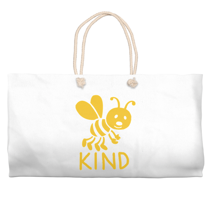 Bee Kind Beach Bag | Cotton Weekender Tote